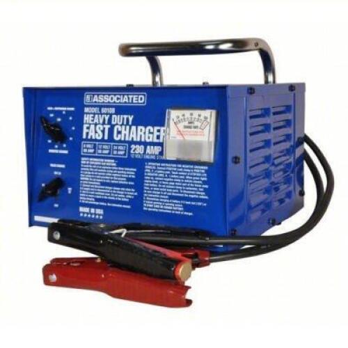 DESCRIPTION: (1) BATTERY CHARGER BRAND/MODEL: ASSOCIATED EQUIP #40GL81 INFORMATION: BOOSTING/CHARGING, AUTO, FOR DEEP CYCLE/LEAD ACID, TIMER RETAIL$: