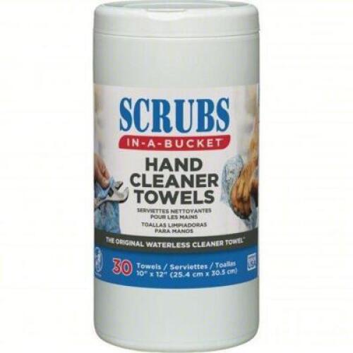 DESCRIPTION: (12) CONTAINERS OF HAND CLEANER TOWELS BRAND/MODEL: SCRUBS #24WJ90 INFORMATION: CANISTER, 30 WIPES PER CONTAINER, ALOE/VITAMIN E, CITRUS