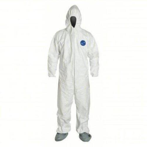 DESCRIPTION: (25) HOODED CHEMICAL RESISTANT COVERALLS BRAND/MODEL: DUPONT #25RP79 INFORMATION: WHITE, ELASTIC WRISTS SIZE: 5XL RETAIL$: $484.42 TOTAL