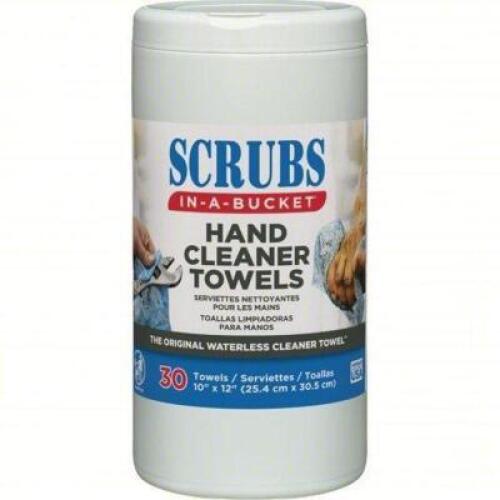 DESCRIPTION: (2) HAND CLEANING TOWEL (6) PACK BRAND/MODEL: SCRUBS #24WJ90 SIZE: Canister, 30 Wipes per Container, Aloe/Vitamin E, Citrus, RETAIL$: $86