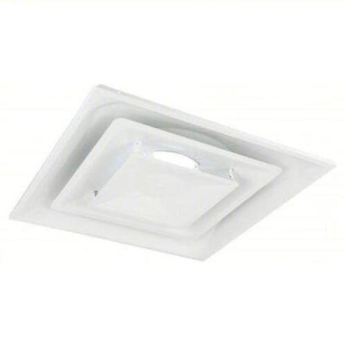DESCRIPTION: (1) CEILING DIFFUSER BRAND/MODEL: 4MJU3 SIZE: 23 3/4 in H, 23 3/4 in W, Lay-In, 8 in Duct, Steel, Square Cone, Whit RETAIL$: $54.51 EA QT