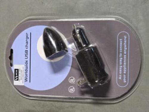 DESCRIPTION: (3) WORLDWIDE USB CHARGER BRAND/MODEL: MCM 28-10999 RETAIL$: $31.05 QTY: 3