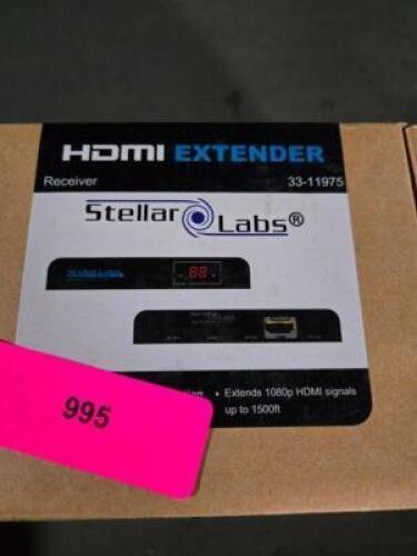 DESCRIPTION: (1) HDMI EXTENDER BRAND/MODEL: STELLAR LABS 31-11975 RETAIL$: $36.95 QTY: 1