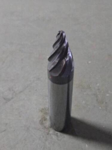 DESCRIPTION: (2) SOLID CARBIDE TAPER FORM BARREL CUTTER END MILLS BRAND/MODEL: ACCUPRO 03328267 SIZE: 15 DEG ANG./SIDE 0.6250" SM END DIA 0.9834 " LOC