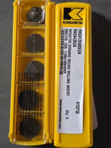 DESCRIPTION: (20) CERAMIC TURNING INSERTS BRAND/MODEL: KENNAMETAL RNGN 120400EGN RETAIL$: $480.20 QTY: 20