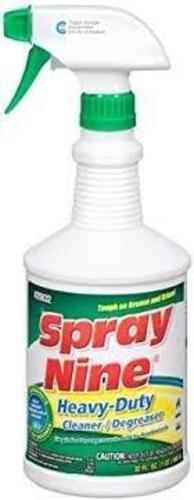 DESCRIPTION: (5) HEAVY DUTY CLEANER DEGREASER BRAND/MODEL: SPRAY NINE SIZE: 32 FL OZ RETAIL$: $10.00 EA QTY: 5