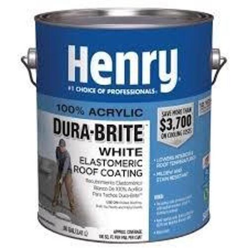 DESCRIPTION: (2) ELASTOMERIC ROOF COATING BRAND/MODEL: HENRY DURA-BRITE INFORMATION: WHITE SIZE: 1 GALLON RETAIL$: $29.98 EA QTY: 2