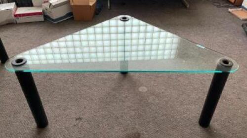 68" X 36" GLASS OFFICE DESK