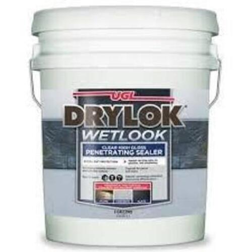 DESCRIPTION: (1) CLEAR HIGH GLOSS PENETRATING SEALER BRAND/MODEL: UGI DRYLOK WETLOOK SIZE: 5 GALLON RETAIL$: $170.00 EA QTY: 1