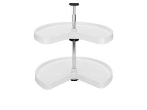 24" VALUE LINE KIDNEY LAZY SUSANS 2-SHELF (WHITE)
