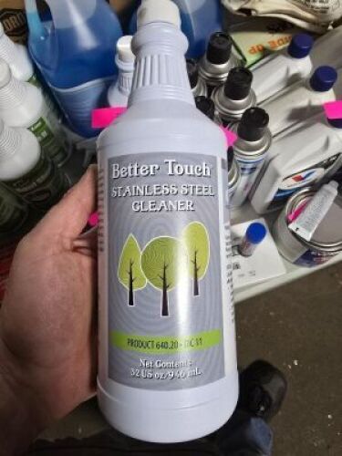 DESCRIPTION: (3) STAINLESS STEEL CLEANER AND POLISH BRAND/MODEL: BETTER TOUCH SIZE: 32 QT RETAIL$: $42.00 EA QTY: 3
