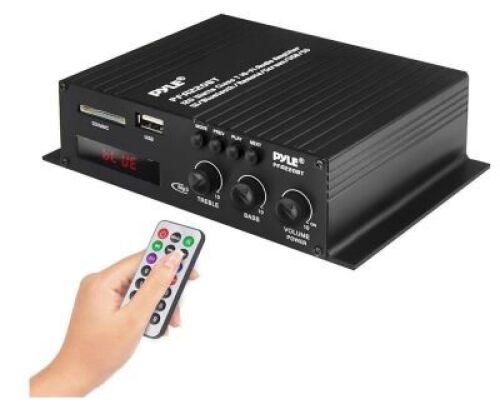 DESCRIPTION: (1) CLASS-T BLUETOOTH POWER AUDIO AMPLIFIER BRAND/MODEL: PYLE PFA220BT SIZE: 120W RETAIL$: $53.99 QTY: 1