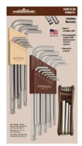 DESCRIPTION: (2) (31PC) L-WRENCH FOLD UP COMBO HEX KEY SET BRAND/MODEL: PARAMOUNT 62868757 SIZE: 0.05" TO 3/8" RETAIL$: $81.58 QTY: 2