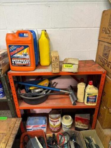 METAL SHELF WITH CONTENTS