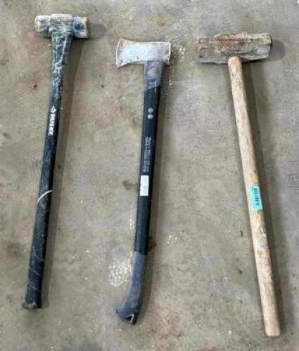 (2) SLEDGE HAMMERS AND AXE
