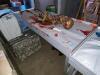 WOODEN MORGUE TABLE PROP W/ BLOODY SKELETON - 3