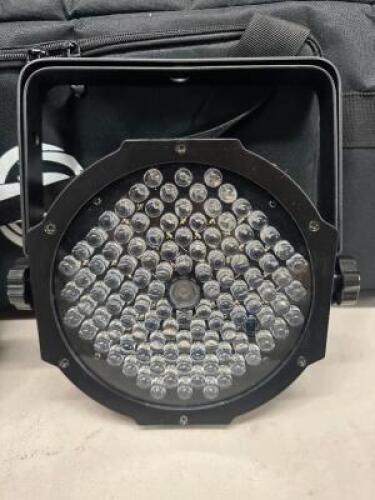 (8) ADJ MEGA PAR PROFILE PLUS LED LIGHTS.