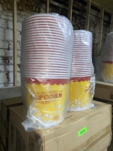 (3) PALLETS OF POPCORN CONTAINERS