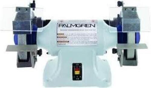 DESCRIPTION: (1) BENCH GRINDER BRAND/MODEL: PALMGREN POWERGRIND #9682062D INFORMATION: STAND NOT INCLUDED, 1/3 HP, 3450 RPM, 120/240 V, 60 HZ SIZE: 6"