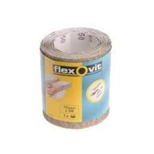 DESCRIPTION: (6) ROLLS OF SANDING PAPER BRAND/MODEL: FLEX O VIT INFORMATION: 120 GRIT SIZE: 115 MM X 5M RETAIL$: $25.84 EA QTY: 6