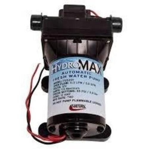 DESCRIPTION: (1) AUTOMATIC FRESH WATER PUMP BRAND/MODEL: HYDROMAX #P25201 INFORMATION: BLACK SIZE: 1/2" HOSE FITTING RETAIL$: $134.00 EA QTY: 1