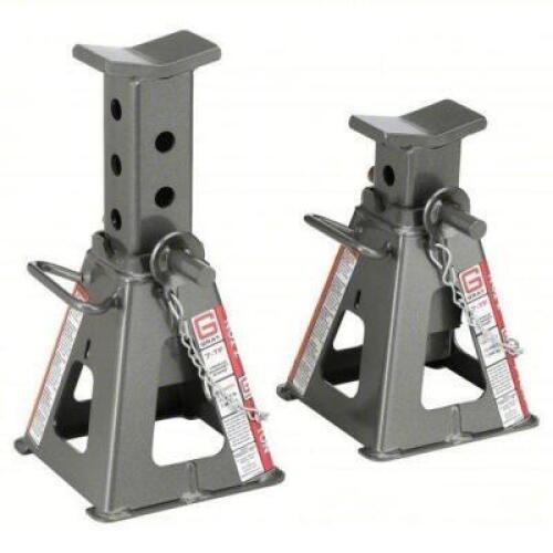 DESCRIPTION: (1) SET OF (2) VEHICLE STANDS BRAND/MODEL: PRODUCT NUMBER #11N147 INFORMATION: GRAY SIZE: 7 1/2 X 7 1/2 IN. BASE SIZE, 7 TON LIFTING CAPA