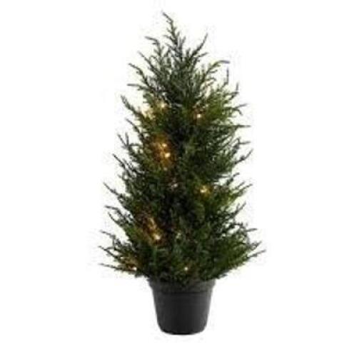 DESCRIPTION: (1) CEDAR ARTIFICIAL TREE WITH LED LIGHTS BRAND/MODEL: NEARLY NATURAL #T1710 SIZE: 18" RETAIL$: $42.90 EA QTY: 1