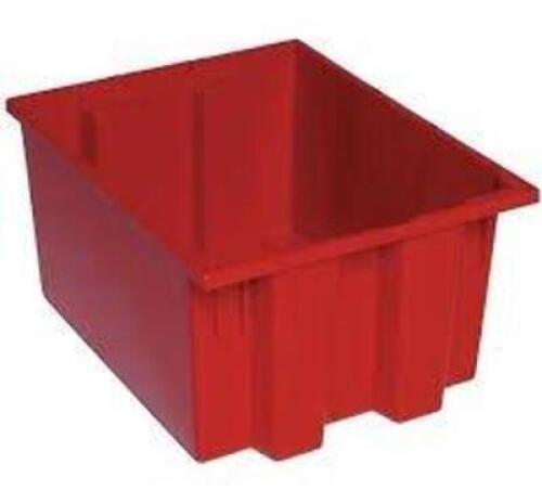 DESCRIPTION: (6) STACK AND NEST CONTAINERSBRAND/MODEL: QUANTUM STORAGE SYSTEMS #SNT190RDINFORMATION: REDSIZE: 19 1/2 in x 15 1/2 in x 10 inRETAIL$: $30.00 EAQTY: 6