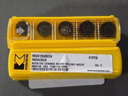 DESCRIPTION: (20) CERAMIC TURNING INSERTS BRAND/MODEL: KENNAMETAL RNGN 120400EGN RETAIL$: $480.20 QTY: 20
