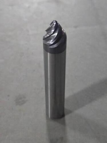 DESCRIPTION: (2) SOLID CARBIDE BARREL CUTTER TAPER FORM END MILL BRAND/MODEL: ACCUPRO 03313640 SIZE: 30 DEG ANGLE/SIDE 7/16" LOC 1/2" SD RETAIL$: $201