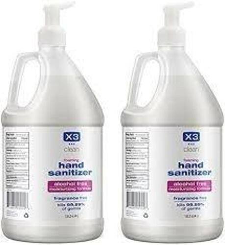 DESCRIPTION: (2) FOAMING HAND SANITIZER BRAND/MODEL: X3 INFORMATION: ALCOHOL AND FRAGRANCE FREE SIZE: 1 GALLON RETAIL$: $55.31 EA QTY: 2