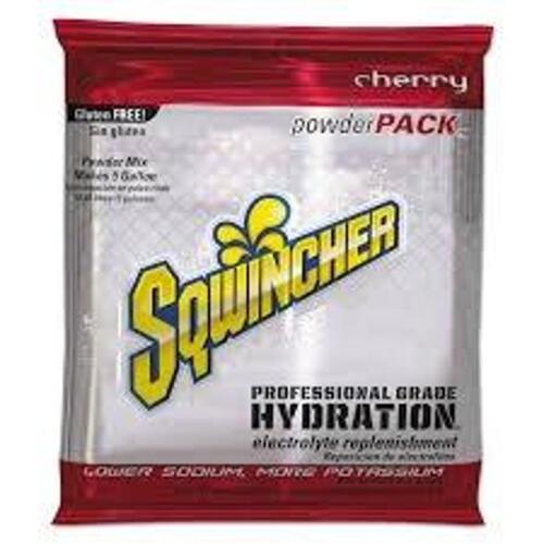 DESCRIPTION: (2) SPORTS DRINK CONCENTRATE POWDER BRAND/MODEL: SQWINCHER POWDER PACK INFORMATION: CHERRY SIZE: MAKES 5 GALLON RETAIL$: $10.00 EA QTY: 2