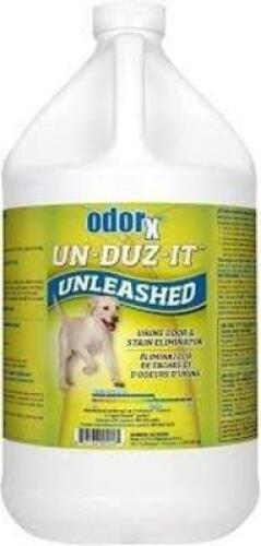 DESCRIPTION: (2) URINE ODOR AND STAIN ELIMINATOR BRAND/MODEL: PRORESTORE UN-DUZ-IT UNLEASHED SIZE: 1 GALLON RETAIL$: $40.00 EA QTY: 2