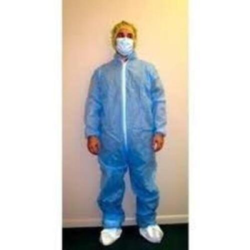 DESCRIPTION: (1) CASE OF (25) DISPOSABLE COVERALLS WITH HOOD AND BOOTS BRAND/MODEL: KEYSTONE #CVL-SMS-B-4XL-BLUE INFORMATION: BLUE SIZE: 4XL RETAIL$: