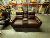 BROWN LEATHER POWER RECLINING LOVESEAT W/ CHARGING PORTS - 9