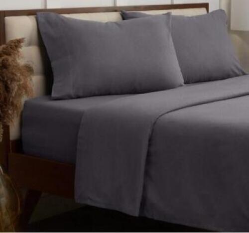 GRAY LIGHTWEIGHT FLANNEL KING SIZE SHEET SET