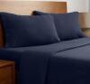 NAVY LIGHTWEIGHT FLANNEL QUEEN SIZE SHEET SET
