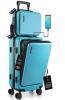 TEAL TWO PIECE HARD LUGGAGE SET
