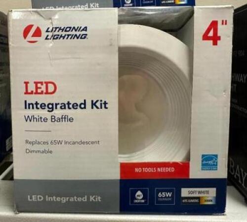 (3)- 4" LED INTEGRATED WHITE BAFFLE LIGHTS