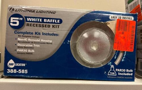 5" WHITE BAFFLE RECESSED LIGHT KIT