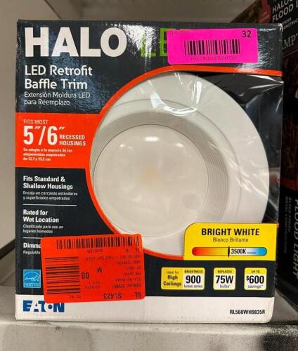 (2)- LED RETROFIT BAFFLE TRIM LIGHTS