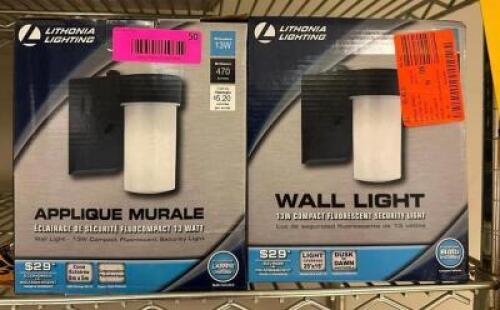 (2)- COMPACT SECURITY WALL LIGHTS