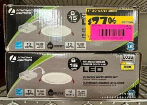 (2)- 6" LED ULTRA THIN DOWNLIGHTS