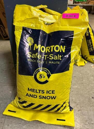 (2)- 25LB POUND BAGS OF MORTON SAFE-T-SALT