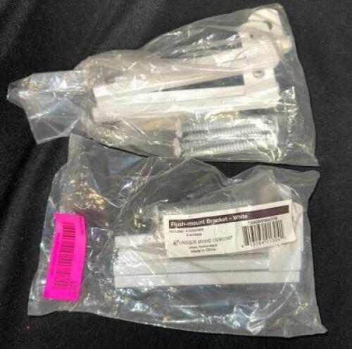 (2)- FLUSH MOUNT WHITE BRACKETS