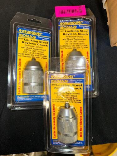 (3)- LOCKING STEEL KEYLESS CHUCKS