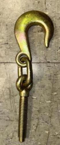 (2)- HEAVY DUTY OPEN EYE SLING HOOKS WITH THREADS