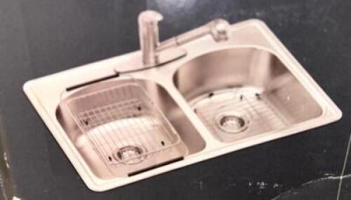 STAINLESS STEEL DOUBLE BOWL SINK