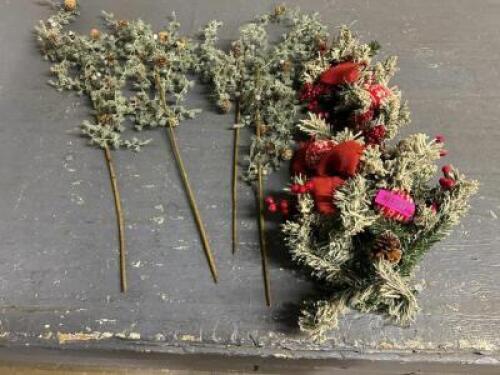 ASSORTED ARTIFICIAL HOLIDAY DECOR
