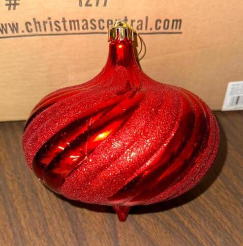 (4)- 6" SHATTERPROOF ONION ORNAMENTS